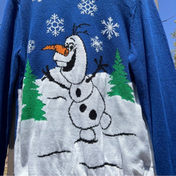 ⬇️NEW YORK LAUNDRY NWT Holiday Classic Men’s Sweater Size M Color Blue Olaf - Picture 4 of 9